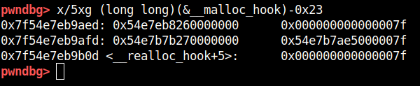 Fake chunk around __malloc_hook