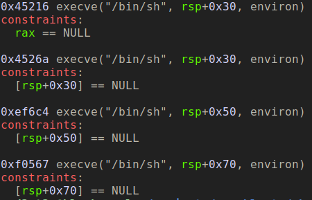 One gadget tool output