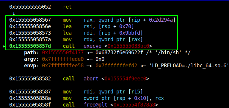 one-shot shellcode execution 