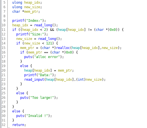reallocate() function
