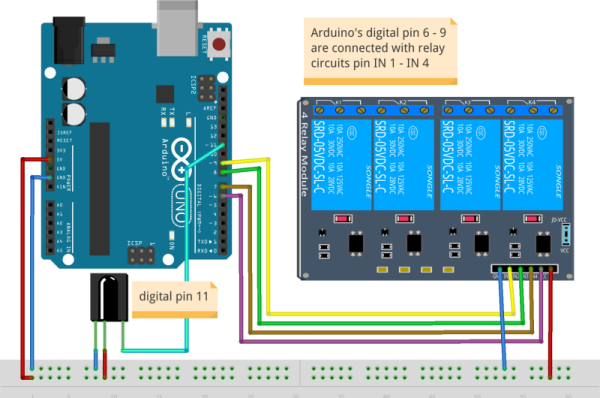 Control high voltage device with arduino and IR remote control